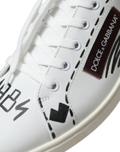 Load image into Gallery viewer, Dolce &amp; Gabbana White Bordeaux Leather Logo Low Top Sneakers Shoes
