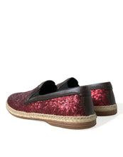 Load image into Gallery viewer, Dolce &amp; Gabbana Red Sequined Loafers Slippers Men Shoes
