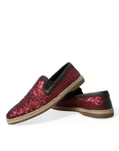 Load image into Gallery viewer, Dolce &amp; Gabbana Red Sequined Loafers Slippers Men Shoes
