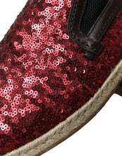 Load image into Gallery viewer, Dolce &amp; Gabbana Red Sequined Loafers Slippers Men Shoes
