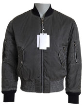 Load image into Gallery viewer, MM6 Maison Margiela Elegant Gray Bomber Jacket Full Zip Closure
