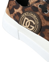 Load image into Gallery viewer, Dolce &amp; Gabbana Brown Leopard Canvas Sneakers Shoes
