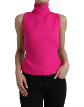 Load image into Gallery viewer, Dolce &amp; Gabbana Pink Wool Knit Turtle Neck Backless Tank Top
