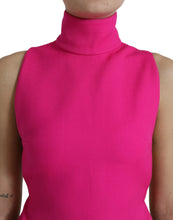 Load image into Gallery viewer, Dolce &amp; Gabbana Pink Wool Knit Turtle Neck Backless Tank Top
