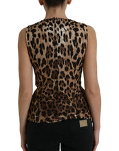 Load image into Gallery viewer, Dolce &amp; Gabbana Brown Leopard Cotton Sleeveless Tank Top
