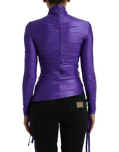 Load image into Gallery viewer, Dolce &amp; Gabbana Purple Nylon Stretch Slim Long Sleeves Top
