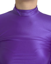 Load image into Gallery viewer, Dolce &amp; Gabbana Purple Nylon Stretch Slim Long Sleeves Top
