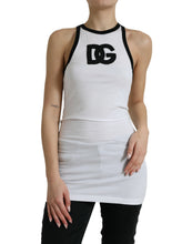 Load image into Gallery viewer, Dolce &amp; Gabbana White DG Patch Sleeveless Cotton Tank Top
