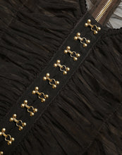 Load image into Gallery viewer, Dolce &amp; Gabbana Brown Embellished Nylon Stretch Cropped Top
