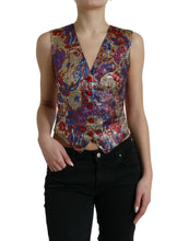 Load image into Gallery viewer, Dolce &amp; Gabbana Multicolor Jacquard Button Waistcoat Vest Top
