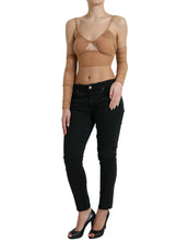 Load image into Gallery viewer, Dolce &amp; Gabbana Brown Nylon Stretch Open Shoulder Cropped Top
