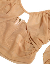 Load image into Gallery viewer, Dolce &amp; Gabbana Brown Nylon Stretch Open Shoulder Cropped Top
