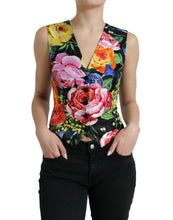 Load image into Gallery viewer, Dolce &amp; Gabbana Multicolor Floral Button Waistcoat Vest Top
