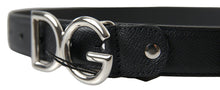 Load image into Gallery viewer, Dolce &amp; Gabbana Black Leather Silver Logo Metal Buckle Belt
