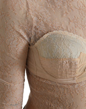 Load image into Gallery viewer, Dolce &amp; Gabbana Beige Nylon Floral Lace Bustier Cropped Top
