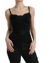 Load image into Gallery viewer, Dolce &amp; Gabbana Black Silk Stretch Lace Sleeveless Tank Top
