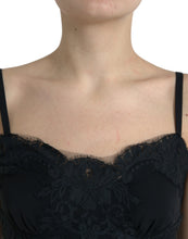 Load image into Gallery viewer, Dolce &amp; Gabbana Black Silk Stretch Lace Sleeveless Tank Top
