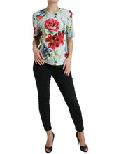 Load image into Gallery viewer, Dolce &amp; Gabbana Multicolor Floral Cotton Round Neck Blouse Top
