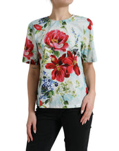 Load image into Gallery viewer, Dolce &amp; Gabbana Multicolor Floral Cotton Round Neck Blouse Top
