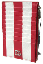 Load image into Gallery viewer, Dolce &amp; Gabbana Elegant Striped Leather Card Holder
