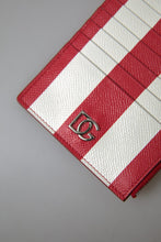 Load image into Gallery viewer, Dolce &amp; Gabbana Elegant Striped Leather Card Holder
