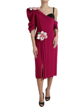 Load image into Gallery viewer, Dolce &amp; Gabbana Purple Flower Embellished One Shoulder Dress
