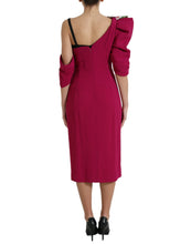 Load image into Gallery viewer, Dolce &amp; Gabbana Purple Flower Embellished One Shoulder Dress
