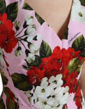 Load image into Gallery viewer, Dolce &amp; Gabbana Pink Viscose Pink Floral V-neck Sheath Midi Dress
