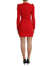 Load image into Gallery viewer, Dolce &amp; Gabbana Red Sacred Heart Viscose Bodycon Mini Dress
