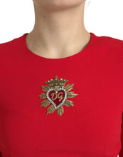 Load image into Gallery viewer, Dolce &amp; Gabbana Red Sacred Heart Viscose Bodycon Mini Dress
