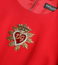 Load image into Gallery viewer, Dolce &amp; Gabbana Red Sacred Heart Viscose Bodycon Mini Dress
