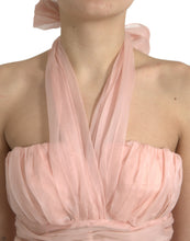 Load image into Gallery viewer, Dolce &amp; Gabbana Pink Silk Chiffon Halter A-line Pleated Midi Dress
