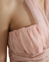 Load image into Gallery viewer, Dolce &amp; Gabbana Pink Silk Chiffon Halter A-line Pleated Midi Dress
