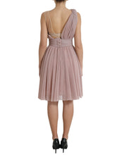 Load image into Gallery viewer, Dolce &amp; Gabbana Pink One Shoulder Pleated Lame Tulle Dress
