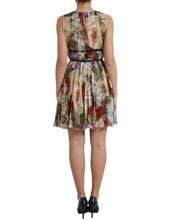 Load image into Gallery viewer, Dolce &amp; Gabbana Beige Floral Sleeveless A-line Mini Dress
