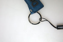 Load image into Gallery viewer, Dolce &amp; Gabbana Elegant Blue Leather Keychain with Silver Accents
