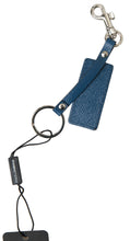 Load image into Gallery viewer, Dolce &amp; Gabbana Elegant Blue Leather Keychain with Silver Accents
