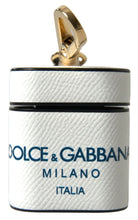 Load image into Gallery viewer, Dolce &amp; Gabbana Elegant Leather Airpods Case in White &amp; Blue
