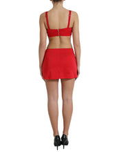Load image into Gallery viewer, Dolce &amp; Gabbana Red Cutout Nylon Sheath Sleeveless Mini Dress
