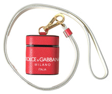 Load image into Gallery viewer, Dolce &amp; Gabbana Elegant Red Calf Leather Airpods Case
