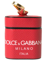 Load image into Gallery viewer, Dolce &amp; Gabbana Elegant Red Calf Leather Airpods Case
