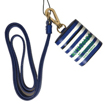 Load image into Gallery viewer, Dolce &amp; Gabbana Chic Blue Striped Leather Airpods Case
