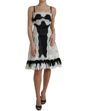 Load image into Gallery viewer, Dolce &amp; Gabbana Black White Lace See Through A-Line Sleeveless Dress
