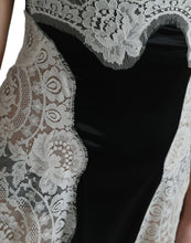 Load image into Gallery viewer, Dolce &amp; Gabbana Black White Lace See Through A-Line Sleeveless Dress
