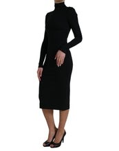 Load image into Gallery viewer, Dolce &amp; Gabbana Black Long Sleeve Turtleneck Bodycon Dress
