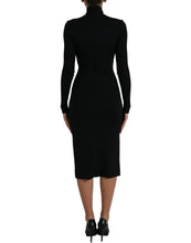 Load image into Gallery viewer, Dolce &amp; Gabbana Black Long Sleeve Turtleneck Bodycon Dress

