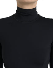 Load image into Gallery viewer, Dolce &amp; Gabbana Black Long Sleeve Turtleneck Bodycon Dress
