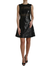 Load image into Gallery viewer, Valentino Shiny Black Nylon Cut Out A-line Mini Dress
