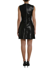Load image into Gallery viewer, Valentino Shiny Black Nylon Cut Out A-line Mini Dress
