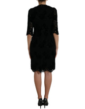 Load image into Gallery viewer, Dolce &amp; Gabbana Black Floral Lace Cotton Bodycon Dress
